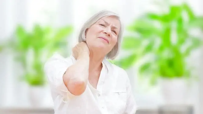Woman with neck pain