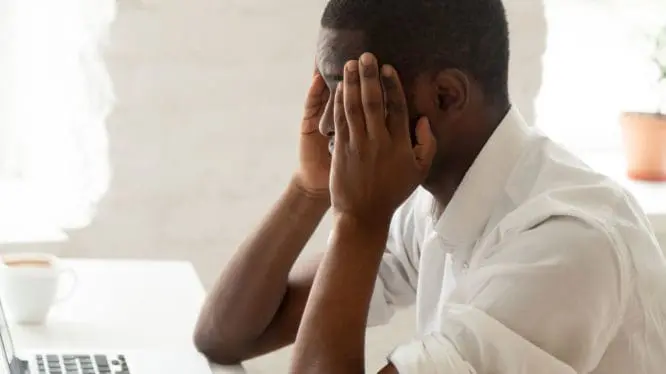 Man experiencing vertigo
